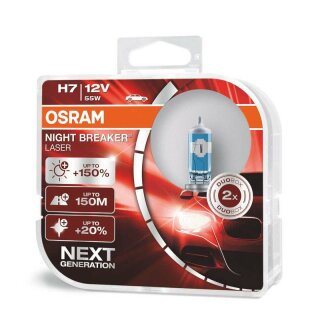 Original Osram Halogen-Lampe ,Typ H7 , Night Breaker Laser , 2 Stück