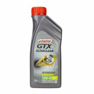 Motoröl Castrol GTX Ultraclean 10W- 40, 1 I- Flasche, Fiat 9.55535-D2 / 9.55535-G2, MB-Freigabe 229.1, Renault RN 0700 / RN 0710, VW 501 01 / 505 00, ACEA A3/B3, A3/B4, API SN