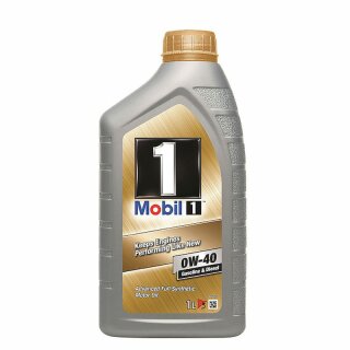 Motoröl Mobil - 0W-40, 1l-Flasche, Freigabe: MB 229.3, MB 229.5, Porsche A40