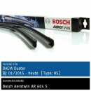 Bosch Scheibenwischer Dacia Duster [Type: HS], 01/2015 bis 11/2016, AeroTwin Flachbalken-Scheibenwischer, Set: vorne